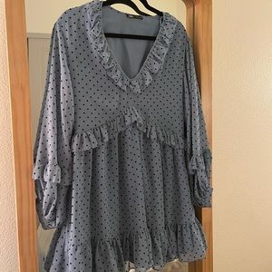 LIKE NEW Zara Blue Ruffle Dress